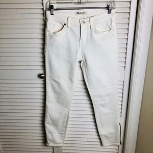 MADEWELL OFF WHITE STRETCH JEAN W/ZIPPER